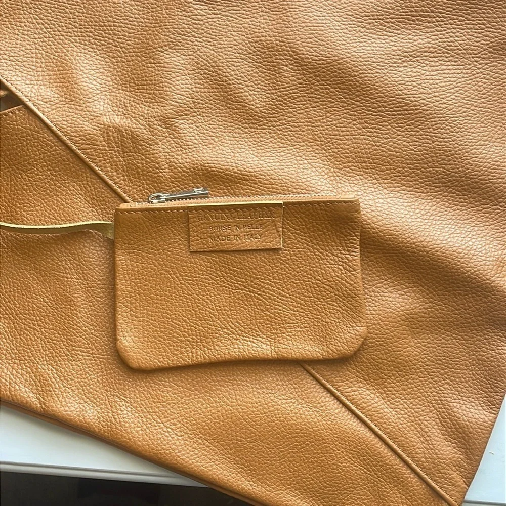 NWOT Borse In Pelle Genuine Leather Shoulder Slouch Bag Coin Purse NWOT